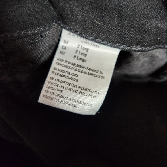American Eagle The Dream Jean Black Curvy Hi-Rise Jegging Crop Jeans Button fly - Picture 9 of 11